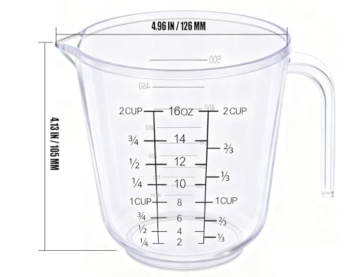 DOTINGHUX Measuring Cup, 2 Cup, Clear - size: 2 cup