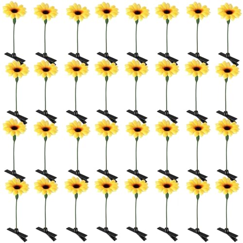 30 Pcs Bean Sprout Hair Clips Rave Mixed Style Plant Hairpins Hair Accessories for Party Irish(Sunflower) - style: Sunflower