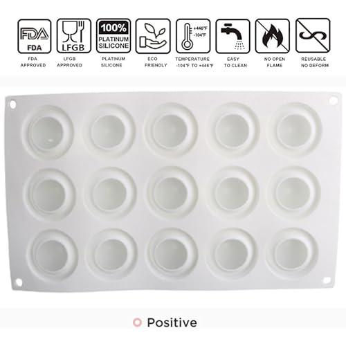 OCPO KITCHEN Apple Silicone Mold for Baking Mousse Cake, Candy, Chocolate, French Fruit Dessert, Pastry, Cupcake, Ice Cream, Pudding, Cake Decoration Mold, 3D Apple Shape (15-Cavity) - style: Apple (15-Cavity)