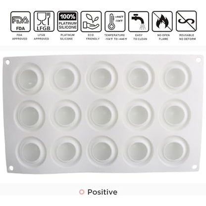 OCPO KITCHEN Apple Silicone Mold for Baking Mousse Cake, Candy, Chocolate, French Fruit Dessert, Pastry, Cupcake, Ice Cream, Pudding, Cake Decoration Mold, 3D Apple Shape (15-Cavity) - style: Apple (15-Cavity)