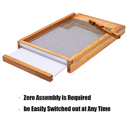 BeeCastle Beehive Screened Bottom Board Dipped in 100% Beeswax,Screened Bottom Board 10 Frame with Solid Wood - size: 10-Frame