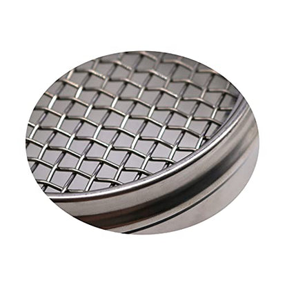 LABALPHA 5 Mesh Lab Sieves, Test Sieve #5 Mesh, 4'' Diameter, 304 Stainless Steel Wire Cloth (4mm) - size: 5 mesh (4mm)