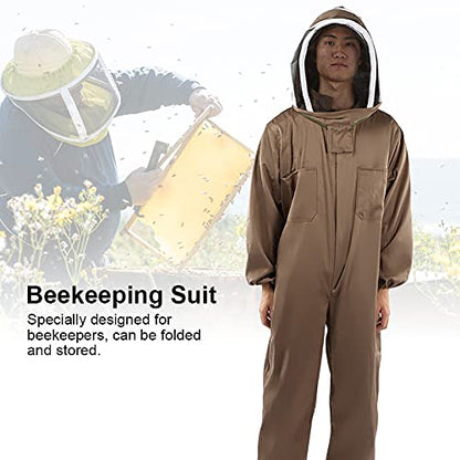 Semme Beekeeping Breathable Bee Suit Smock with Zipper for Beekeepers Comfortable Polyester Cotton Fabric Full Body Lightweight Foldable Available in L XL XXL (XXL) - size: XXL