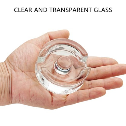 9Pcs Fermentation Glass Weights with Easy Grip Handles, Clear Canning Weights and Pickling Glass Weight for Wide Mouth Mason Jars, Fermenting Kit, Kimchi, Sauerkraut (9)