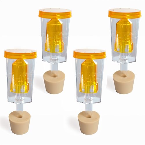 Craft A Brew - The Hex & Carboy Rubber Stopper Bundle - 3 Piece Airlock & Stopper - For Home Brew Fermentation - For Beer, Wine, Hard Cider, Mead Making, Pickling & More - 4 Hex Airlocks & 4 Stoppers - size: 4 x Combo