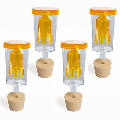Craft A Brew - The Hex & Carboy Rubber Stopper Bundle - 3 Piece Airlock & Stopper - For Home Brew Fermentation - For Beer, Wine, Hard Cider, Mead Making, Pickling & More - 4 Hex Airlocks & 4 Stoppers - size: 4 x Combo