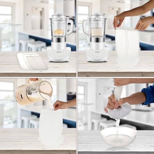 3 Pcs Nut Milk Bag Food Strainer Nut Bags Reusable Multiple Usage Food Strainer Bag for Straining Almond Soy Milk Greek Yogurt Professional Cold Brew Coffee Tea Beer Celery Juice Fine Nylon Mesh