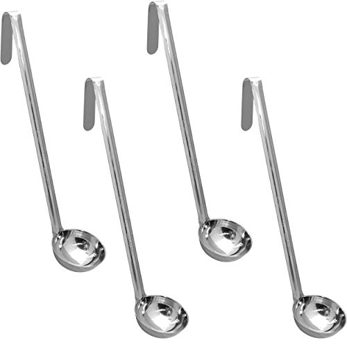 Stainless Steel Sauce Ladles - 2 Ounce Size with Long Handle, Set of 4