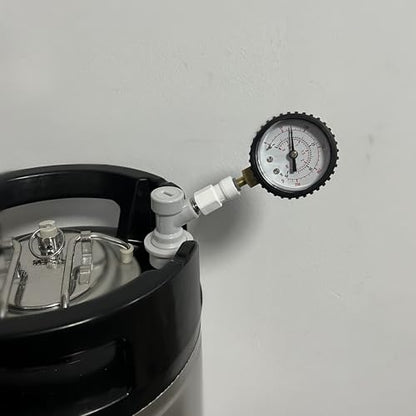 0-40PSI Brew Ball Lock Dial Keg Pressure Quick Tester Corny Beer Barrel Leaking Finder Handy Homebrew Kegging Pressure Tester