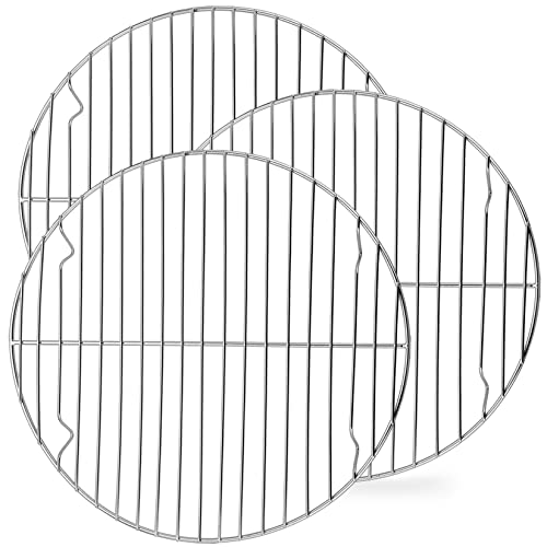 P&P CHEF Round Cooking Rack, Cooling Rack for Steamer, 10.5”, Silver | 3 Pack Stainless Steel Baking Rack for Grilling Roasting, Fits Air Fryer, Canning Pot, Oven & Dishwasher Safe, Non-toxic - color: Silver, size: 10.5 Inch