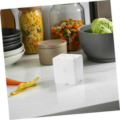 Sewroro Cheese Storage Box with Flip Lid 1pcs White Abs Plastic Airtight Cheese Container for Refrigerator Fresh-keeping