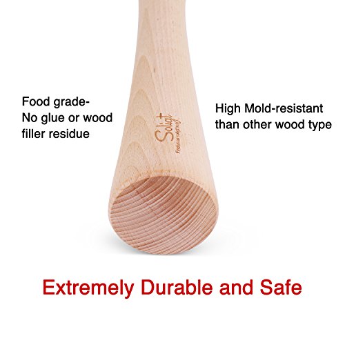 Soligt 12" Sauerkraut Pounder for Mason Jars Vegetable Fermentation- One Piece of Solid Wood