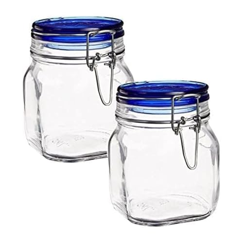 Bormioli Rocco Fido Collection, 2 Pack, 25¼ Oz. Food Storage Glass Jars, Airtight Rubber Seal & Glass Lid, With Stainless Wire Clamp, Made In Italy. - size: 25.25 oz