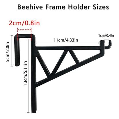 6Pcs Beehive Inspection Bracket,Beehive Frame Holder Frame Perch Beekeeping Bracket Rack for Beekeepers Bee Hive Stand Beehive Hanger Beekeeping Equipment Beekeeping Supplies Tool (Black)