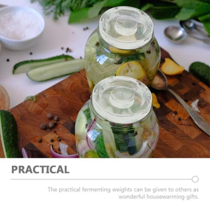 Didiseaon 4pcs Glass Fermentation Weights for Wide Mouth Jars and Pickle Jars Kitchen Canning Lids Kit and Fermenting Foods