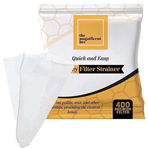 Honey Filter Bag, Ultra-Fine Mesh Nylon Strainer, Professional and Beginner Beekeeping Supplies, Reusable and Washable, Removes Wax and Pollen (2 Pack)