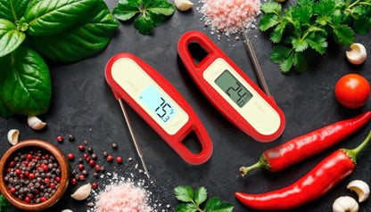Lavatools PT12B Javelin 2 Ultra Fast Digital Instant Read Meat Thermometer for Grill and Cooking, 3" Probe, Compact Foldable Design, 1.5" Backlight Display, Water Resistant-Chipotle - color: Chipotle