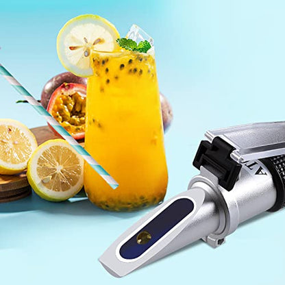 Brix Meter Refractometer 0~32%, LEERCHUANG Handheld Brix Refractometer Sugar Content Test, High Accurate Brix Measurement with ATC for Fruit Beverages & Juice - size: Brix: 0~32%