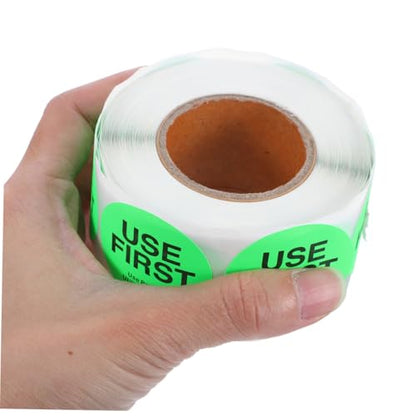 1 Roll Light Green Permanent Adhesive Food Inventory Control Labels Accurate Food Labeling Stickers for Restaurant Canning Use for Refrigerator Safety Management
