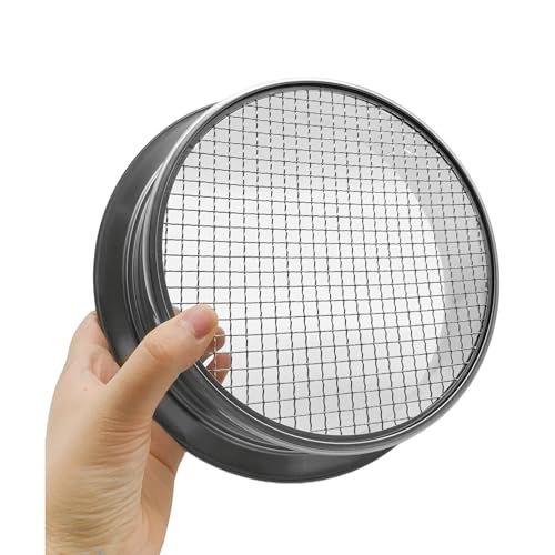 Soil Sifter Set for Garden with 5PCS Mesh(1,3,6,9,12mm) Sieve for Rocks and Sand