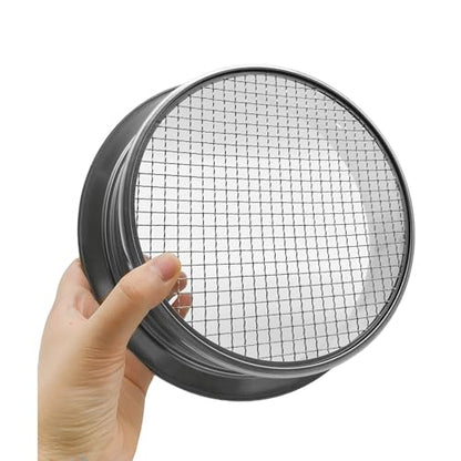 Soil Sifter Set for Garden with 5PCS Mesh(1,3,6,9,12mm) Sieve for Rocks and Sand