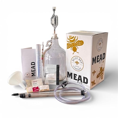 Deluxe Mead Making Kit 1 Gallon – Honeywine Kit Home Brewing Kit for Beginners – DIY Mead Fermentation Kit with Yeast Nutrients Equipment – Homebrew Mead Kit -Must Bee Company - size: 1 Gallon Deluxe Kit