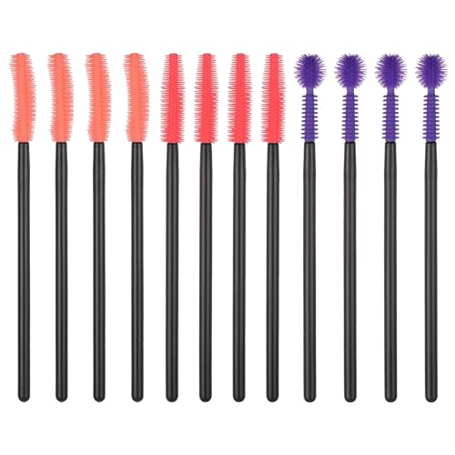 12 Pcs Silicone Nook and Cranny Brush Crevice Cleaning Brushes 3 Styles Sewing Machine Cleaning Brushes Tiny Brush for Sewing Machine, Keyboard, Small Spaces, Orange Purple Red