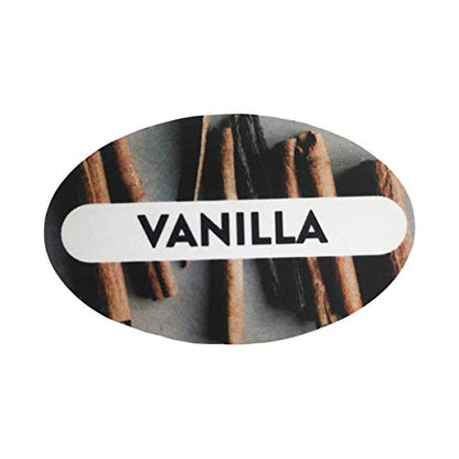 Vanilla Grocery Store Food Labels 1.25 x 2 Inch Oval Shape 500 Total Adhesive Stickers - color: Vanilla