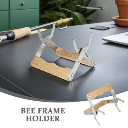 3pcs Beekeeping Frame Gripper Tool for Honey Harvesting and Inspection, Wood and Stainless Steel Construction, Longterm Usability, Preventing Damage to Honeycomb, Secure Grip