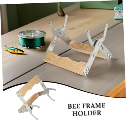 OSALADI 3pcs Beehive Frame Gripper Set for Beekeeping Ergonomic Wood and Metal Apiary Frame Holder Minimizing Disturbance During Hive Inspection