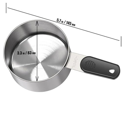 DOTINGHUX 1 Cup Magnetic Grips Stainless Steel Measuring Cup -1PCS - size: 1 cup