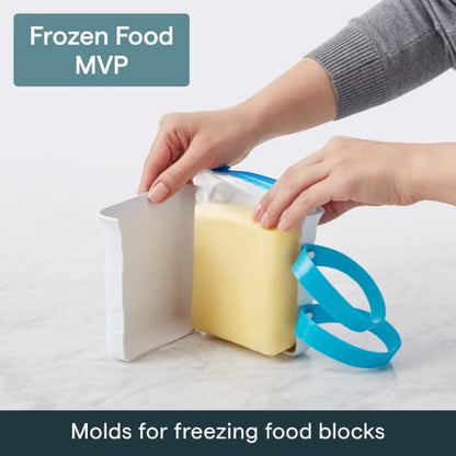YouCopia FreezeUp Freezer Food Block Maker, 2 Cup, 2-Pack, Meal Prep Bag Container to Freeze Leftovers and Soup - size: 2 Cups, 2-Pack, style: Food Block Maker