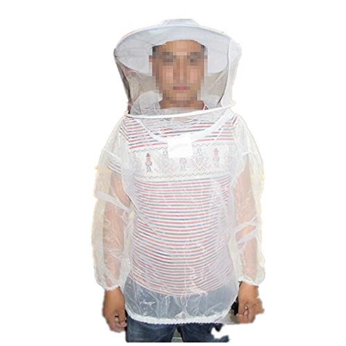 Protective Bee Keeping Jacket Veil Suit with Pull Hat Veil for Beekeepers Without Pants - color: Transparent