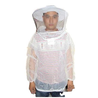 Protective Bee Keeping Jacket Veil Suit with Pull Hat Veil for Beekeepers Without Pants - color: Transparent