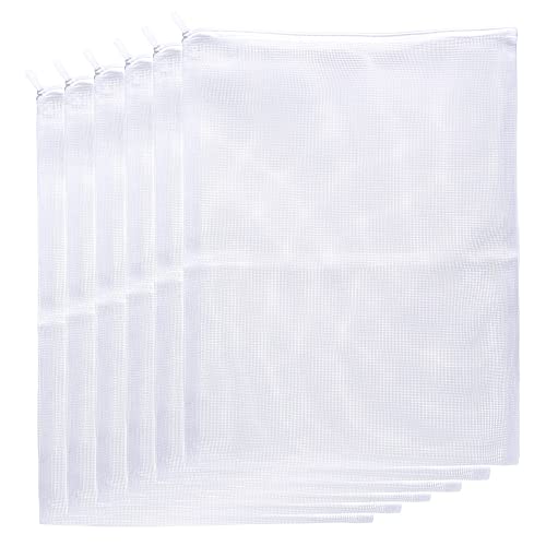 JIHAQUA Aquarium Filter Bags Large - Reusable Fish Tank Filter Media Mesh Bags with Plastic Zipper (14 x 18 inch (6 Pack)) - size: 14 x 18 inch (6 Pack)