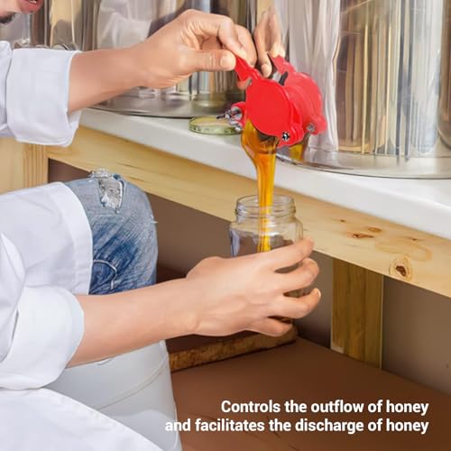 Honey Gate Valves, 2Pcs Plastic Beekeeping Extractor Tap Lever (Red) - color: Red