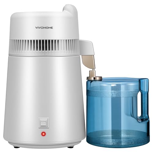 VIVOHOME Water Distiller Countertop 1.6 Gallon/6L 900W Distilled Water Machine with Smart Switch Purifier Filter for Home Office, White - color: White, size: 1.6 gallon