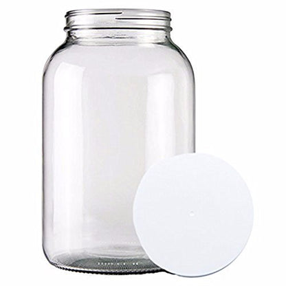 Home Brew Ohio One Gallon Wide Mouth Glass Jar and Lid for Vinegar Making