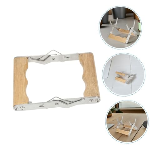 Veemoon 4pcs Beehive Frame Gripper Metal Frame Holder Tool with Wood Handle for Beekeeping Inspection and Hive Harvesting Equipment