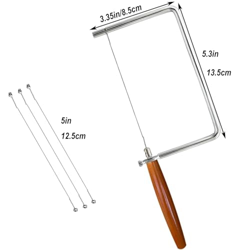 5in Cheese Slicer Kit Accessories Kitchen Knife Cheese Cutter Stainless Steel Components DIY for Making Giftable Cheese Cutting Boards with Cheese Cutter Kit,Wire Cheese Slicer(1Slicer+3Wires)5" - size: 5in