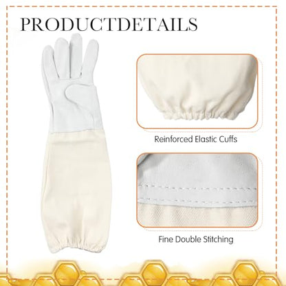 DoubleFill 8 Pcs Beehive Parts Kit for 10 Frame Bee Hive, Telescoping Top Cover Queen Excluder Inner Cover Screened Bottom Board Entrance Reducer Bee Escape Equipment J-Hook Scrape and Gloves(White) - color: White