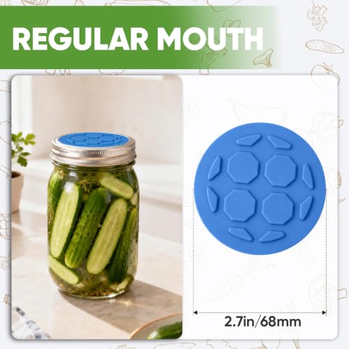 4PCS Silicone Fermentation Lids for Regular Mouth Mason Jars | One-Way Airlock Valve, Self-Burping for Sauerkraut, Sourdough Starter & Probiotics (Patented) - size: 4 PCS Regular