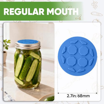 4PCS Silicone Fermentation Lids for Regular Mouth Mason Jars | One-Way Airlock Valve, Self-Burping for Sauerkraut, Sourdough Starter & Probiotics (Patented) - size: 4 PCS Regular