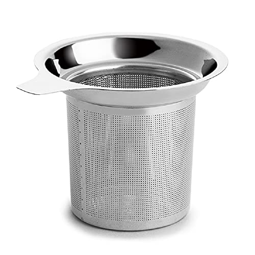 Extra Fine Mesh Tea Infuser Stainless Steel Tea Strainer for Loose Leaf Tea and Coffee, Tea Steeper with Large Capacity and Easy to Clean, Single Handle for Hanging on Teapots, Mugs, Cups - color: Silver-B