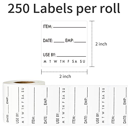 L LIKED 250 Dissolvable Labels 2"x 2" Use By Food Rotation Storage Label - size: 2"x2"/250labels/Black
