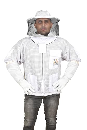 3겹 통기성 양봉 재킷 라운드 베일 양봉 완전 통기성 재킷 라운드 베일 포함 (3XL) - size: 3X-Large