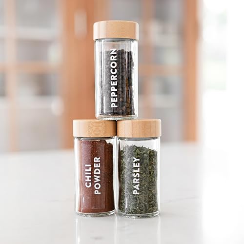 Clear Spice Labels for Glass Jars, 168 Preprinted Spice Jar Labels, Waterpoof Seasoning Herb Stickers Only, Kitchen Container Pantry Organization - style: Clear Spice Labels