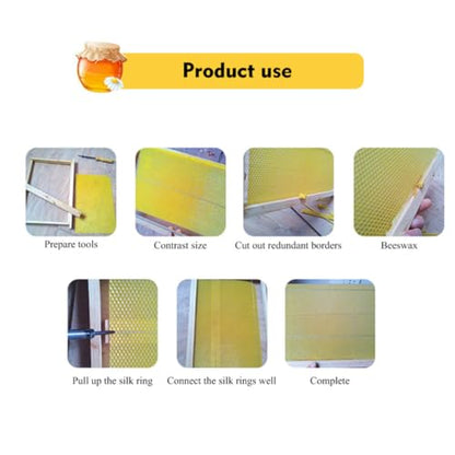 10pcs Natural Beeswax Beehive Foundation Sheets for Beekeeping Operation, Honeycomb Foundation Beeswax Helping to Lay Eggs Faster and Support Hive Growth