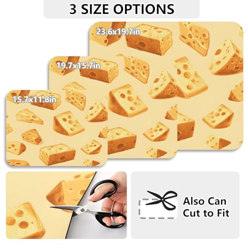 Yellow Cheese Dish Drying Mat for Kitchen Counter, Medium Drainer Mats with Non-slip Rubber Backed, Dish Drainer Rack Mats for Coffee Maker Coffee Pot - size: 19.7" x 15.7"