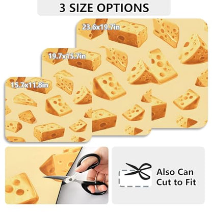 Yellow Cheese Dish Drying Mat for Kitchen Counter, Medium Drainer Mats with Non-slip Rubber Backed, Dish Drainer Rack Mats for Coffee Maker Coffee Pot - size: 19.7" x 15.7"